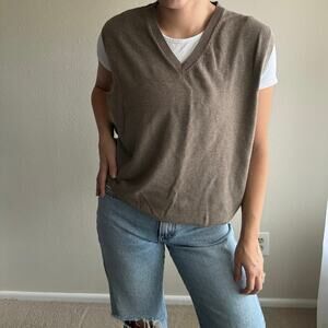 Vintage Croft & Barrow Tan Sweater Vest Collegiate Academia twee grandpa neutral